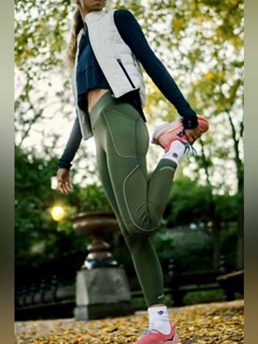 Care Free People Act Fast Warmth Leggings in Olive; Medium; EUC
